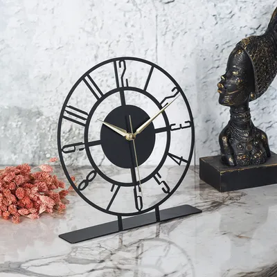 Produktbild von Opviq, Bunella - Black, Dekorative Uhr, 100 % METALL, Schwarz, 25 x 23 cm