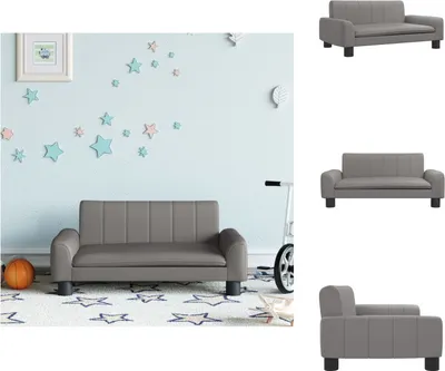 Produktbild von vidaXL Kindersofa Grau 70x45x30 cm Kunstleder -  Baby- & Kleinkindmöbel