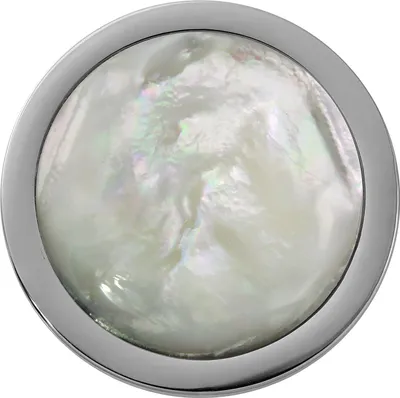 Produktbild von Amello Coins weiß 25 mm Einleger Perlmutt Edelstahl Coin Muschel Damen ESC741W