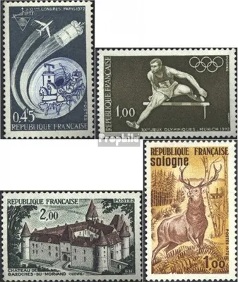 Produktbild von Briefmarken Frankreich 1972 Mi 1801,1802,1805,1808 (kompl.Ausg.) gestempelt Postkongress