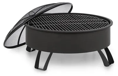 Obrázok produktu pre Blumfeldt ohnisko 2 v 1 - gril Ø 75 cm, odnímateľný chránič proti iskrám, grilovací rošt Ø 68 cm, FireView Concept, oceľ s práškovým nástrekom, vrátane pokeru a grilovacieho roštu, štýl: Oreos, čierna