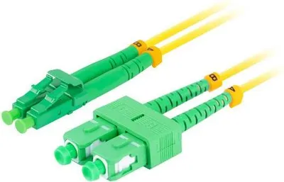 Produktbild von 2m lanberg mono sc/apc-lc/apc duplex faser patchkabel g657a1 lszh gelb