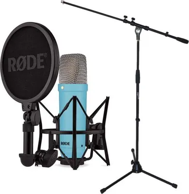 Produktbild von Rode NT1 Signature Blue Mikrofon Blau mit Stativ