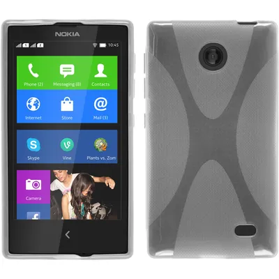 Produktbild von PhoneNatic Case kompatibel mit  Nokia X / X+ - clear Silikon Hülle X-Style + 2 Schutzfolien