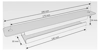 Produktbild von Edelstahl Flammenbrücke für Gasgrill | 196 x 30 x 24 mm | Flammenverteiler, Feuerbrücke | Grillersatzteile, Gasgrill Brenner Ersatz, Gaskocher Ersatzteile