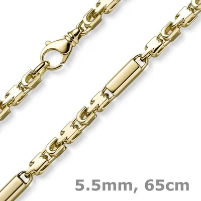 Produktbild von 5,5mm Monte Carlo Herren Kette Halsschmuck Halskette aus 585 Gold Gelbgold 65cm