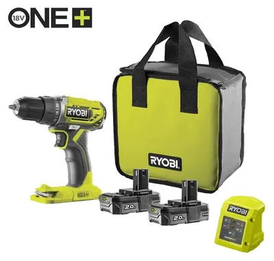 Image de Perceuse-visseuse sans fil compacte 18 V RYOBI R18DD2-220S 40 Nm - Mandrin 10 mm - Avec 2 batteries lithium+ 2,0 Ah et un chargeur 1,5 A