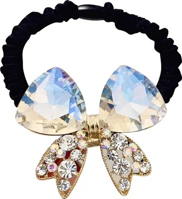 Produktbild von Haargummi mit Schmuck-Schleife Weiß Klassisch