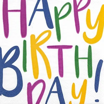 Produktbild von Servietten 33x33 cm - Happy Birthday! dusty