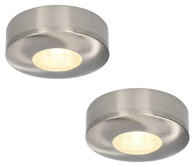 Produktbild von hoftronic LED Aufbaustrahler 3W 2700K IP44 rund Edelstahl Set 2 Stück