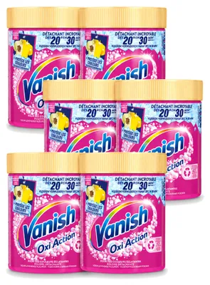 Produktbild von 6 x Vanish Oxi Action Waschbooster Pulver für Buntwäsche - 470 g - Vorteilspackung - 6 Stücke