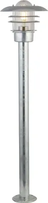 Produktbild von Außenlampe Metall Glas E27 IP44 98 cm hoch in Silber Maritim