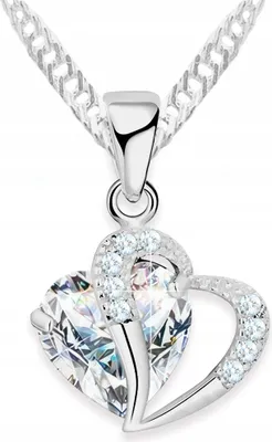 Immagine prodotto di Collana in argento con doppio cuore in cristallo e pietra bianca, ARGENTO 925
