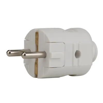 Produktbild von Schutzkontakt-Stecker mit Knickschutz, weiß