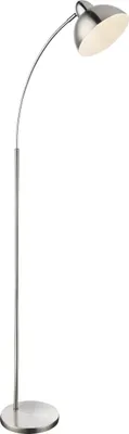 Produktbild von Globo Lighting Stehleuchte Metall Nickel matt, verchromt, Metall Nickel matt, weiß, Fußtrittschalter im Kabel, LxBxH: 500x230x1550mm, Kabellänge 1800mm, exkl. 1x E27 40W 230V