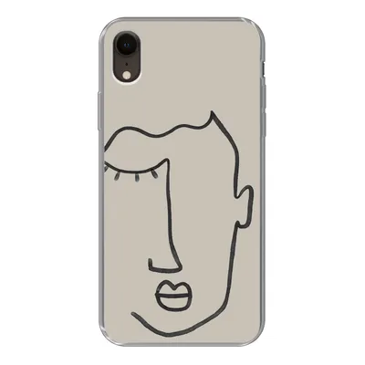 Produktbild von MuchoWow® Handyhülle Schutzhülle Hülle für iPhone XR Auge - Abstrakt - Strichzeichnung Silikon Softcase Handy Hülle - Schutzdeckel