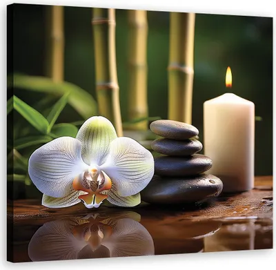 Produktbild von Leinwandbild Zen Komposition 30x30 Feeby Grün bild für die wand bereit zum aufhängen