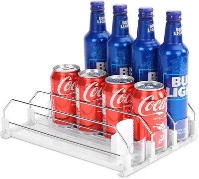 Produktbild von Famanu Automatischer Dosen-Organizer für Kühlschrank – für 12 Dosen (330ml–500ml) – transparent