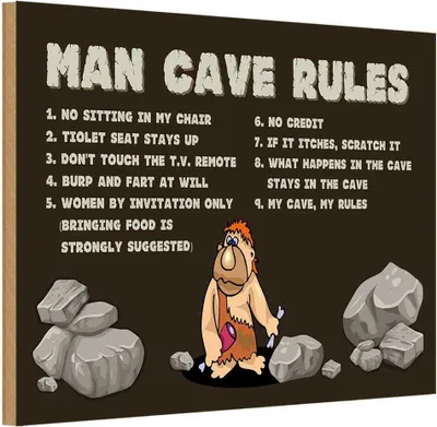 Produktbild von vianmo Holzschild 20x30 cm man cave rules Männer Regeln Frauen