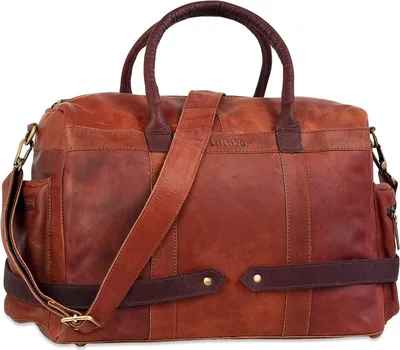 Produktbild von Vintage Leder Weekender Tasche für Handgepäck in Cognac-Braun