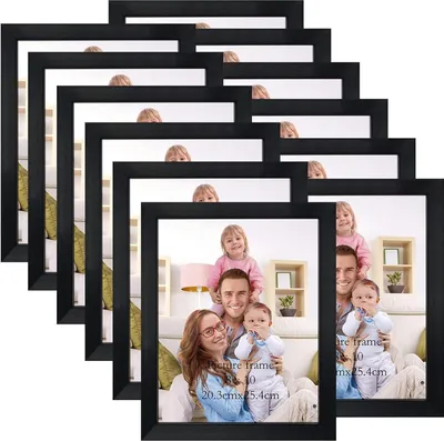 Produktbild von Bilderrahmen Set 12 Stück 20x25 cm für 25x20 Fotos Schwarz Wand- oder Tischaufsteller