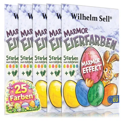 Productafbeelding van Wilhelm Sell® 25 stuks vloeibare eierverf met marmeringseffect - Voor een perfect marmeringseffect
