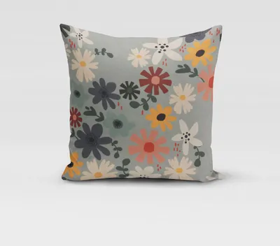 Produktbild von SCHÖNER LEBEN. Kissenhülle Blumen Blüten mint bunt div. Größen Größe 70x70cm (HxB) 70x70cm (HxB) Größe