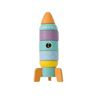 Image de Jouets en bois Jouets moteurs Jouets éducatifs Fusée en bois Blocs de construction