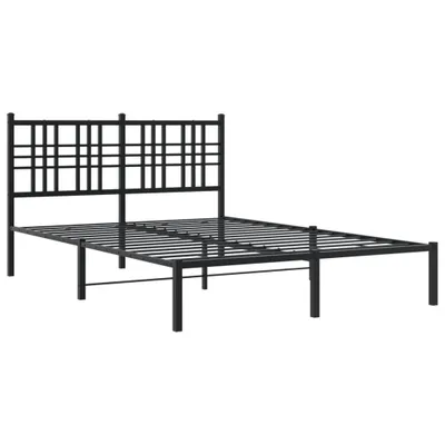 Produktbild von Bettgestell mit Kopfteil Metall Schwarz 120x200 cm