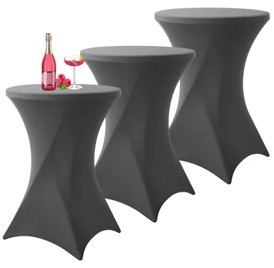 Immagine prodotto di Set di 3 tovaglioli elasticizzati grigio scuro per tavoli da bistrot