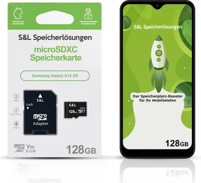 Produktbild von microSD Speicherkarte S&L für Samsung Galaxy A13 5G - Speicherkapazität: 128 GB