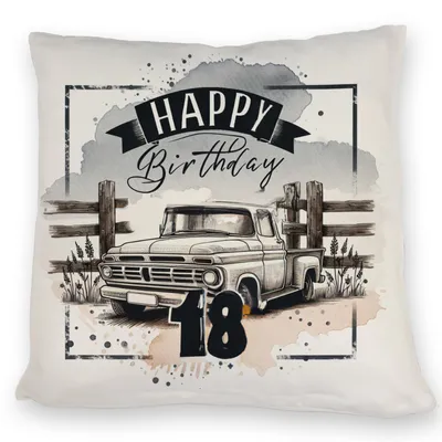 Produktbild von Happy Birthday 18 Auto Kissen