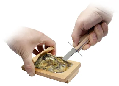 Obrázok produktu pre Nerezový nôž na ustrice Nerthus s dreveným držiakom