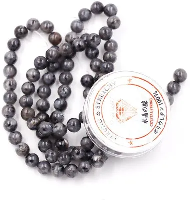 Immagine prodotto di Perline di larvikite nera da 4 mm per braccialetto fai da te