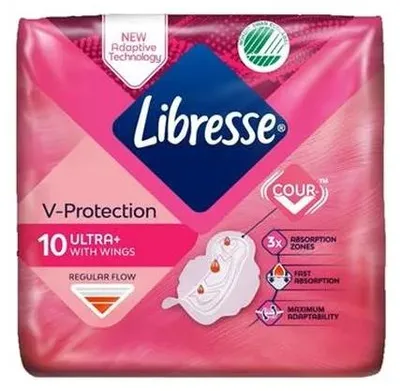 Hygienické vložky, ultra normal, s krídelkami, 10 ks, LIBRESSE