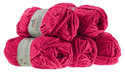 500g Strickgarn Samet Soft Chenille magenta