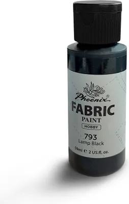 Zdjęcie produktu dla Farba do Ubrań Tkanin Jasnych i Ciemnych Phoenix 59 ml Lamp Black 793