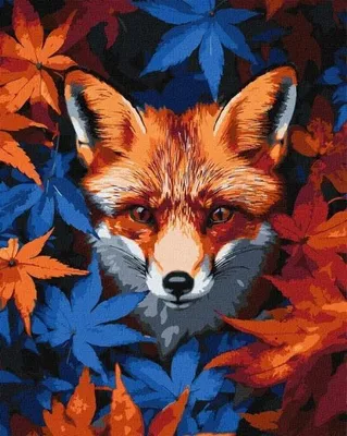 Image de Peinture par numéros - Renard d'automne 40 x 50 cm - Ideyka