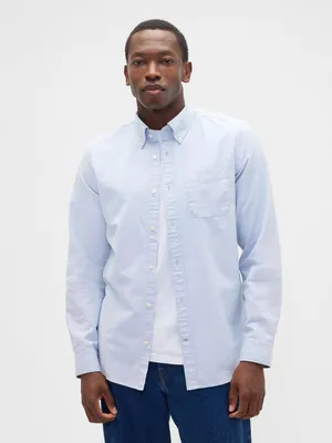 Produktbild von GAP Herren Oxford-Hemd M Blau mit Button-Down-Kragen und Brusttasche, klassische Passform