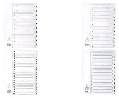Immagine prodotto di EXACOMPTA MWD1-20Z EXACOMPTA Karton-Register 1-20, DIN A4, weiß, 20-teilig