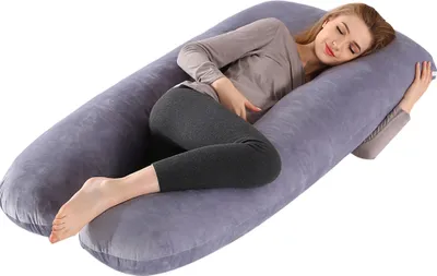 Produktbild von Schwangerschaftskissen U-förmiges Seitenschläferkissen mit Bezug, U-Kissen, Stillkissen, großes Lagerungskissen, Kissen für Frauen und Seitenschläfer, 130 x 80 cm