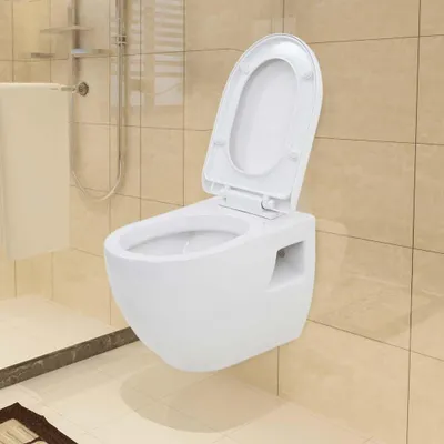Produktbild von vidaXL Hänge-Toilette mit Einbau-Spülkasten Keramik Weiß