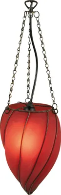Produktbild von Näve Leuchten Pendelleuchte Orient mit E27 Pendelleuchte Orient mit E27 Pendelleuchten - Glas-Pendelleuchte "Orient", Hängelampe aus Metall und Glas in rot, 28 cm hoch, Ø 18 cm, E27-Fassung