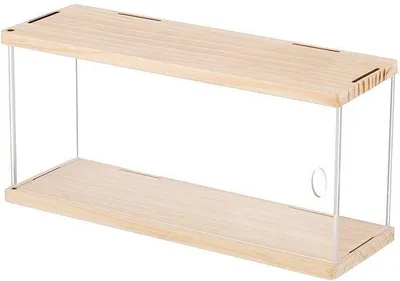 Immagine prodotto di Vetrina in acrilico con base in legno, dimensioni 31x10x14 cm - Espositore - Decorazione per cosmetici -
