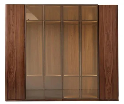 Immagine prodotto di Armadio marrone in legno e vetro, design moderno, ideale per la camera da letto, offre ampio spazio di stoccaggio, tinta unita