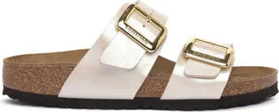 A single Birkenstock sandal is shown against a white background.