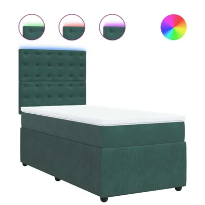 Produktbild von Boxspringbett mit Matratze Dunkelgrün 90x200 cm Samt