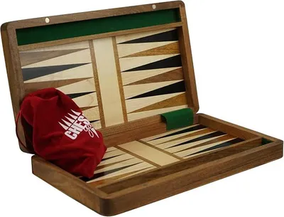 Imagen del producto de Juego de backgammon, madera maciza, 25,4 cm