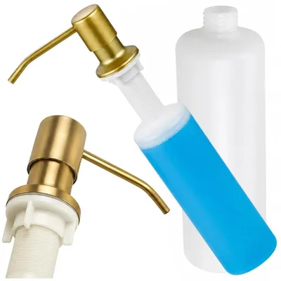 Obrázok produktu pre Dávkovač tekutiny Gold, 350 ml, nerezový dávkovač mydla