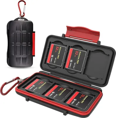 Immagine prodotto di Kiorafoto CF x 6 Scheda di memoria Custodia impermeabile antiurto Supporto per schede di memoria Compact Flash CF